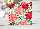 Christmas Poinsettia Floral Patterned Adhesive Vinyl X009