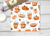 Spice Pumpkin Latte Patterned Adhesive Vinyl H046