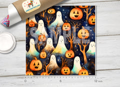 Halloween Pumpkin Patterned Adhesive Vinyl H066