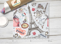 Paris Eiffel Tower & French Cafe Adhesive Vinyl 1402 - Donkey Craft Vinyl