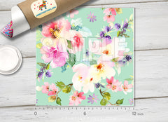 Watercolor Flowers Pattern Adhesive Vinyl 617