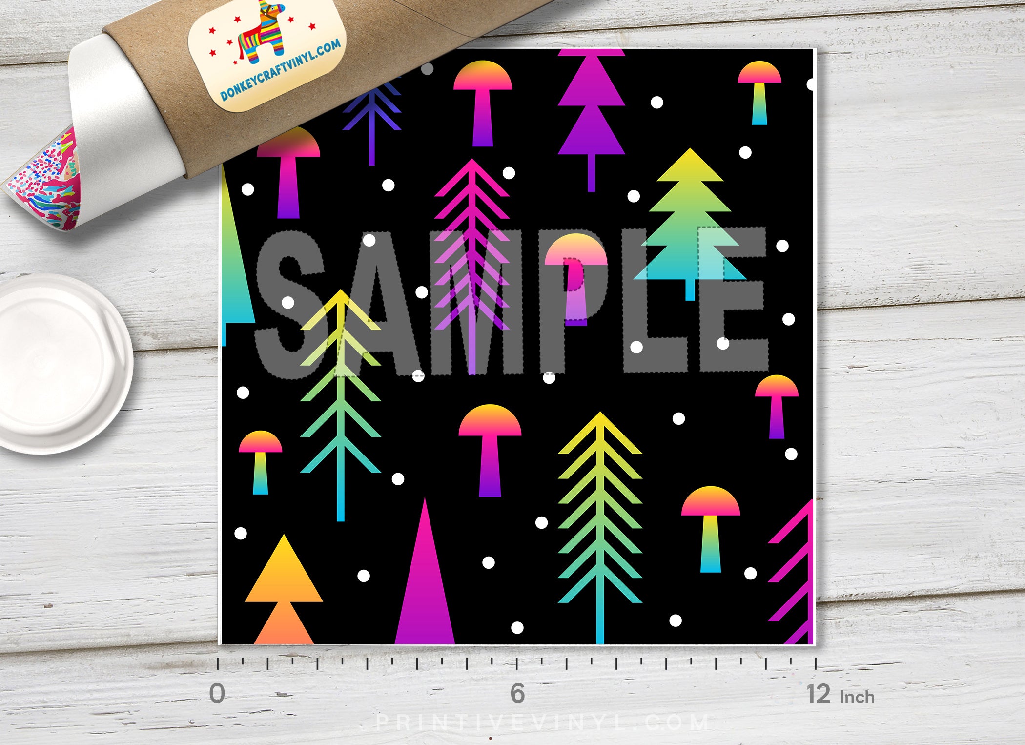 Christmas Patterned Adhesive Vinyl X072 - Donkey Craft Vinyl