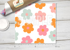 Retro Pastel Floral Adhesive Vinyl 1603