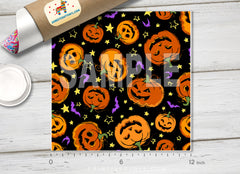 Halloween Pumpkin Patterned Adhesive Vinyl H001