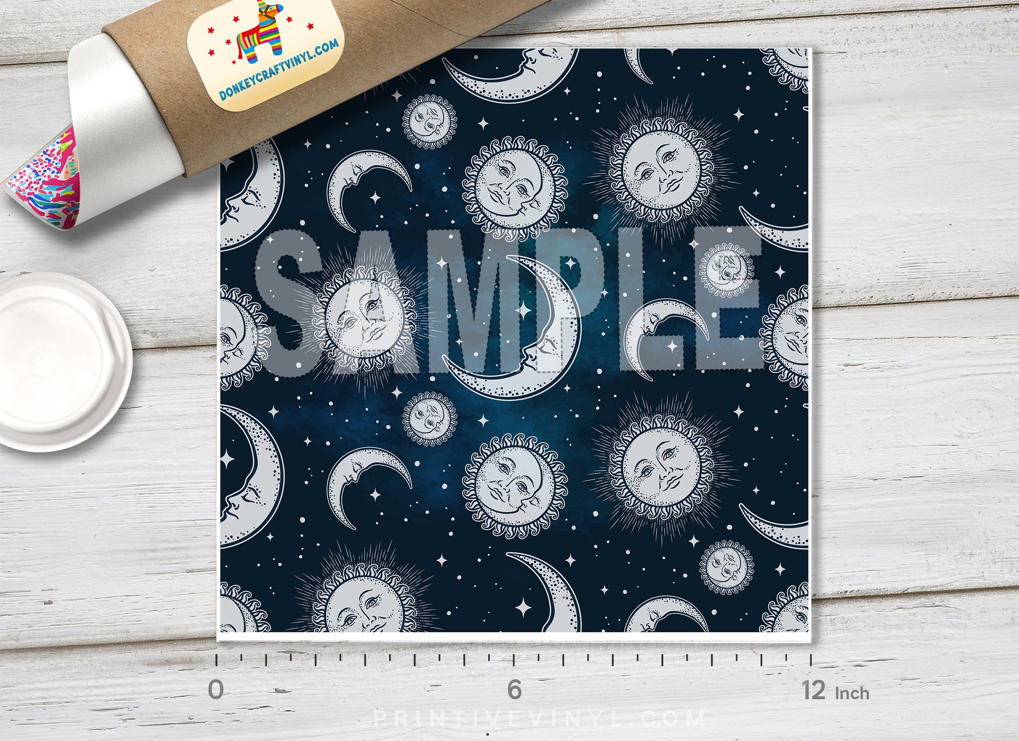 Celestial Sun and Moon Adhesive Vinyl 1325 - Donkey Craft Vinyl