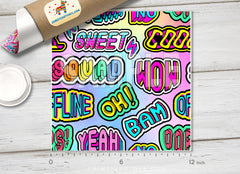 90s Retro Graffiti Pop Art Patterned HTV 1478 - Donkey Craft Vinyl