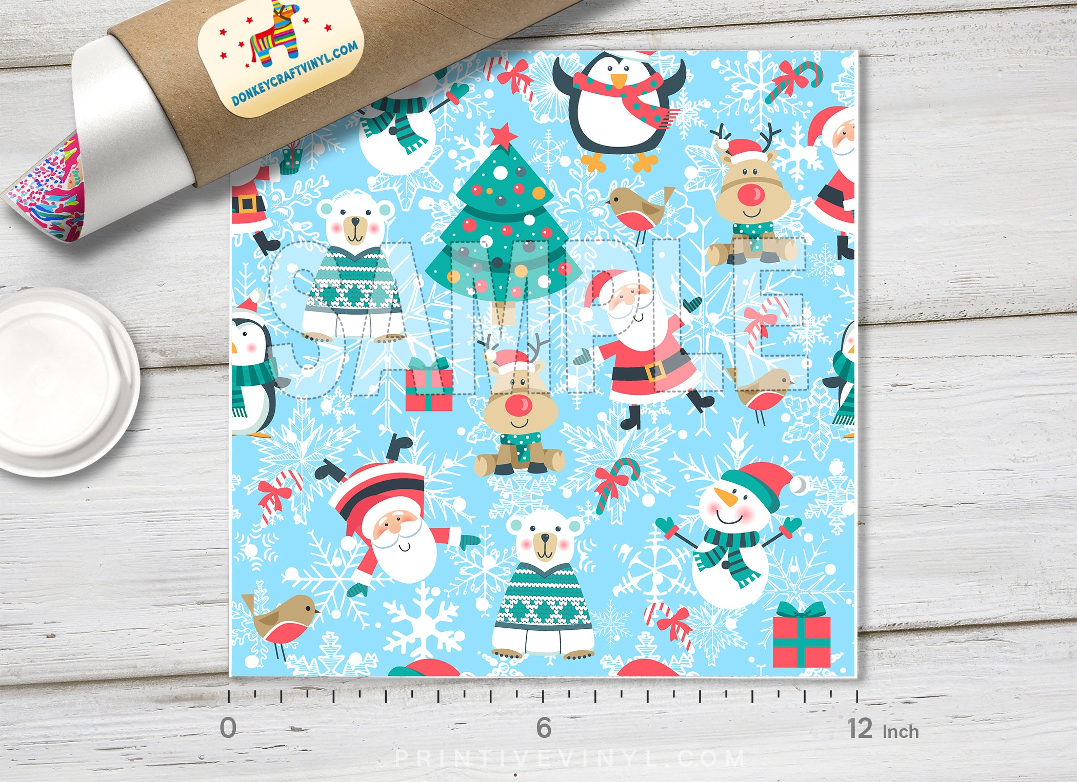 Christmas Patterned Adhesive Vinyl X108 - Donkey Craft Vinyl