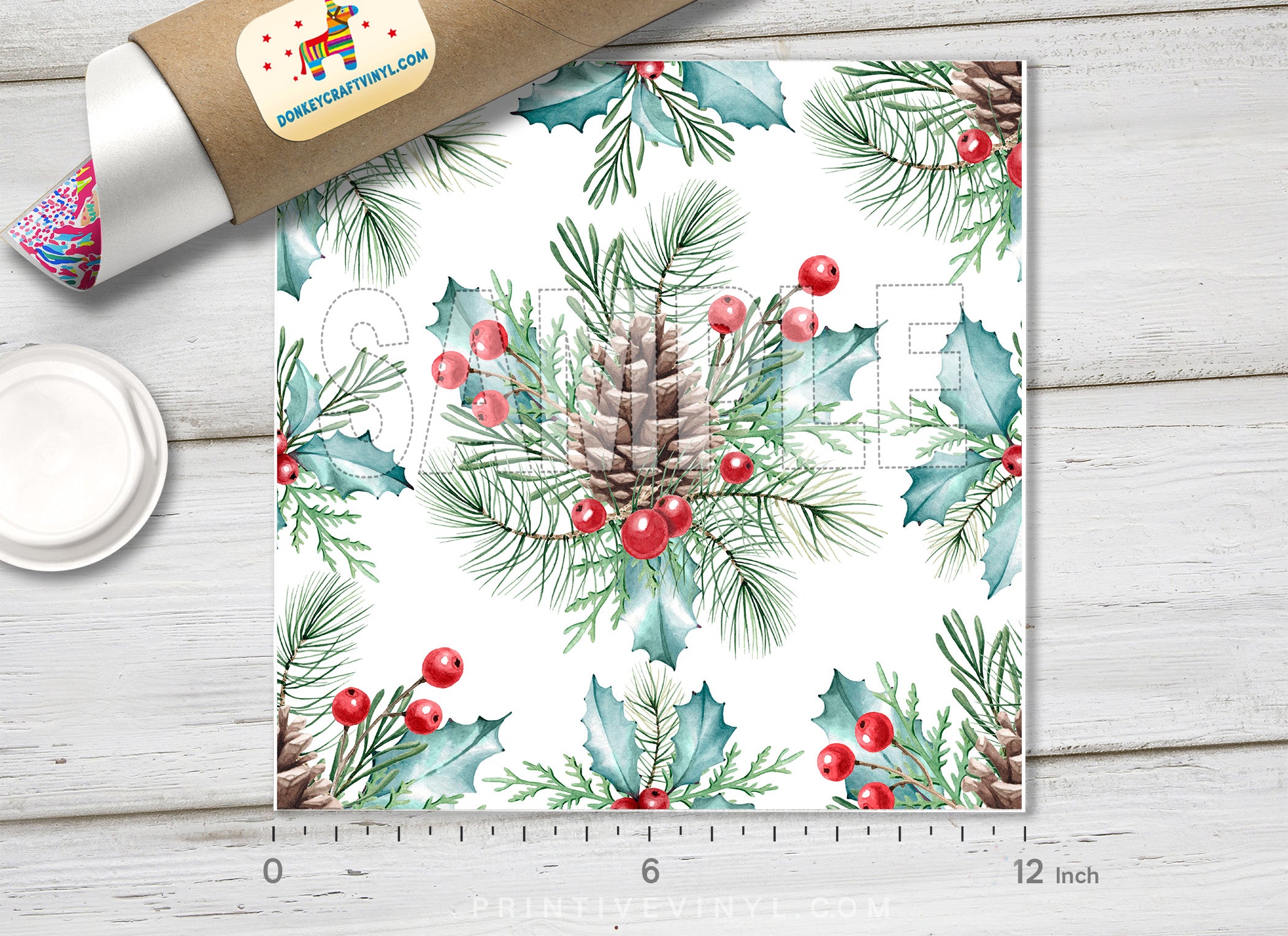 Christmas Patterned Adhesive Vinyl X012 - Donkey Craft Vinyl