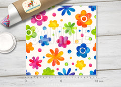 Watercolor Cute Floral Adhesive Vinyl 1343 - Donkey Craft Vinyl