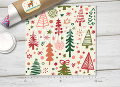 Christmas Tree Patterned Adhesive Vinyl X028
