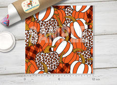 Leopard Pumpkin Pattern Adhesive Vinyl H022