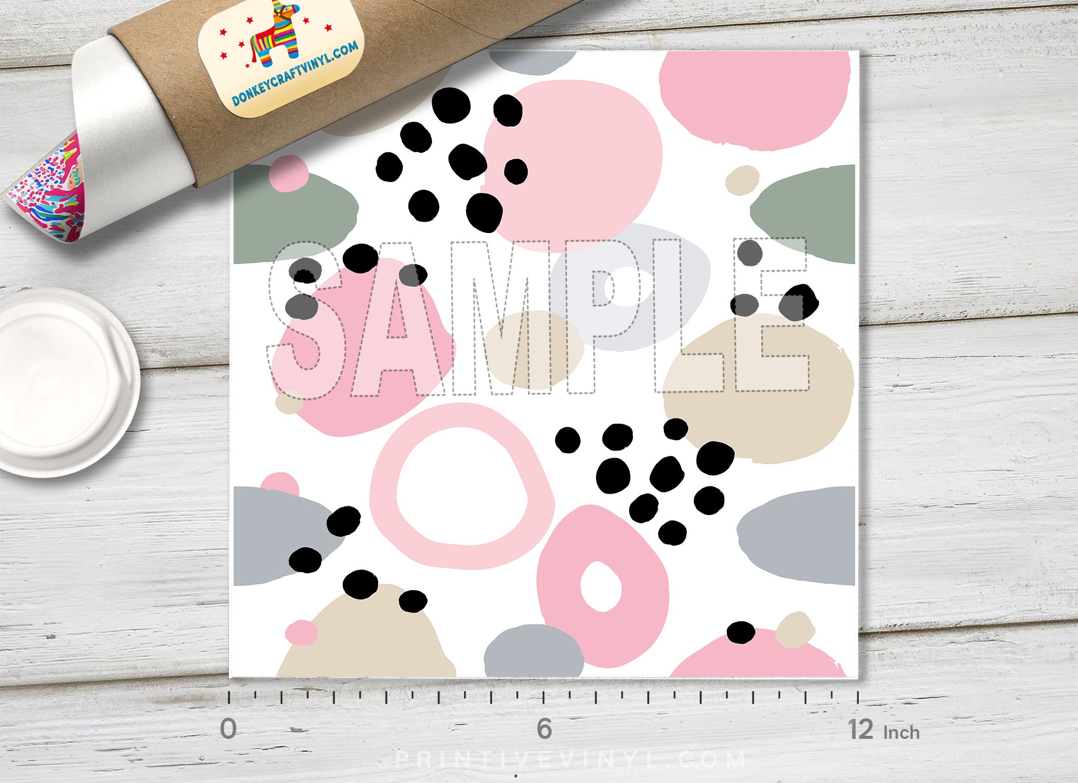 Abstract Pastel Organic Shapes Adhesive Vinyl 1311 - Donkey Craft Vinyl