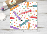 BACK TO SCHOOL Pencils Pattern Adhesive Vinyl 1624