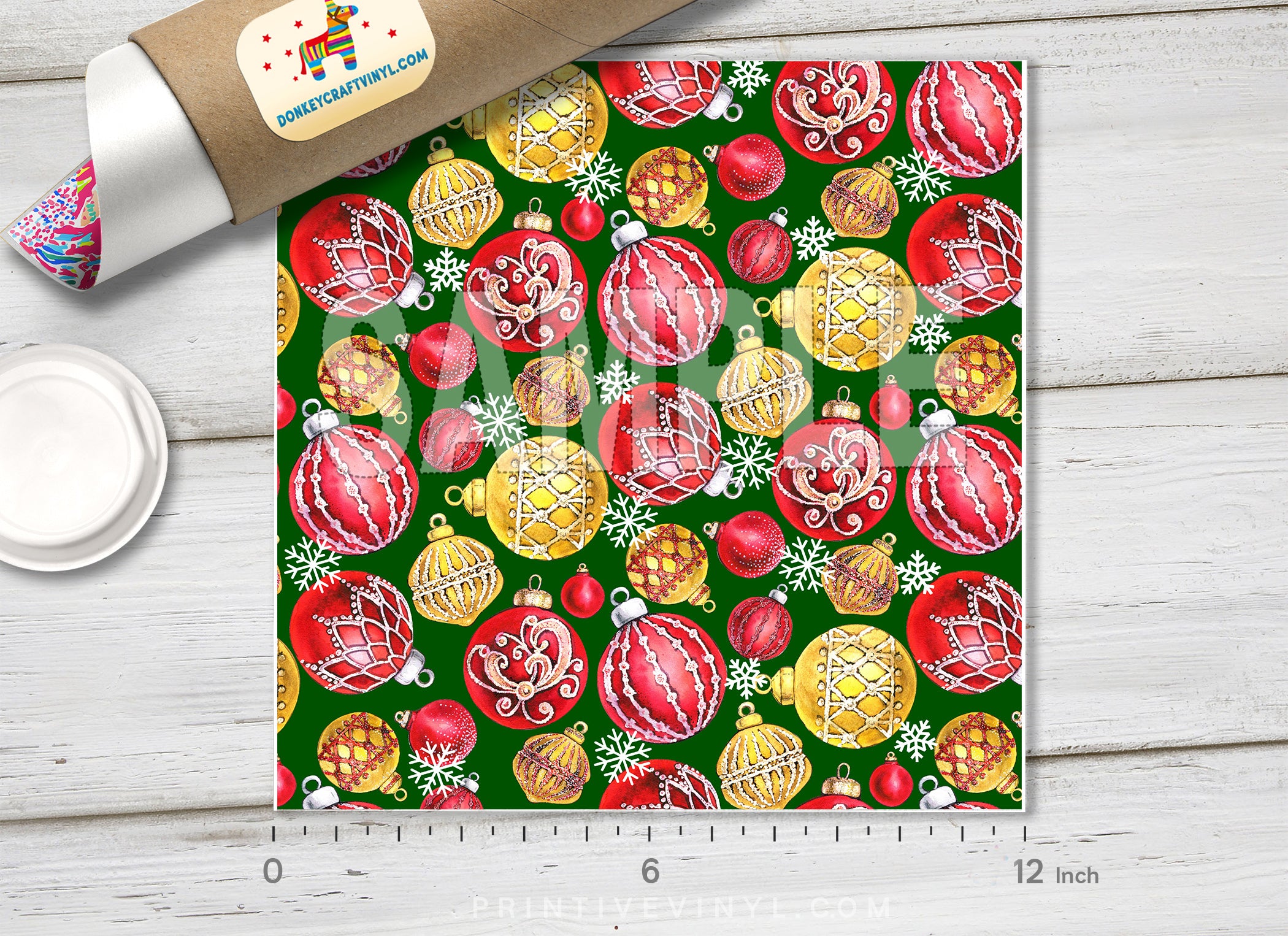 Christmas Patterned Adhesive Vinyl X123 - Donkey Craft Vinyl
