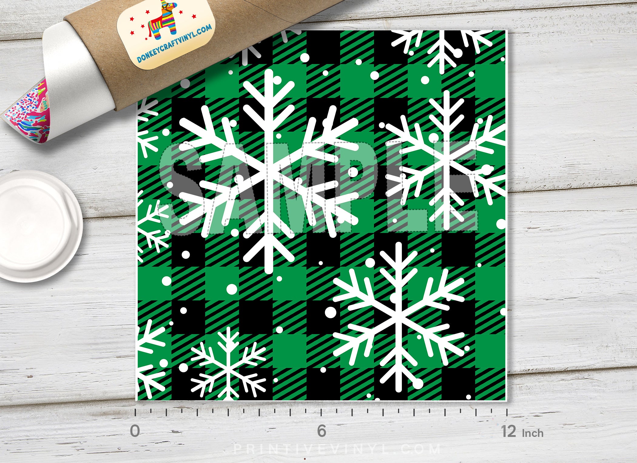 Christmas Patterned Adhesive Vinyl X063 - Donkey Craft Vinyl