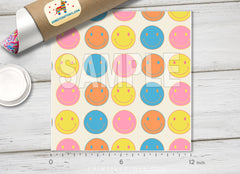 Retro Smiley Face Pattern HTV 1574
