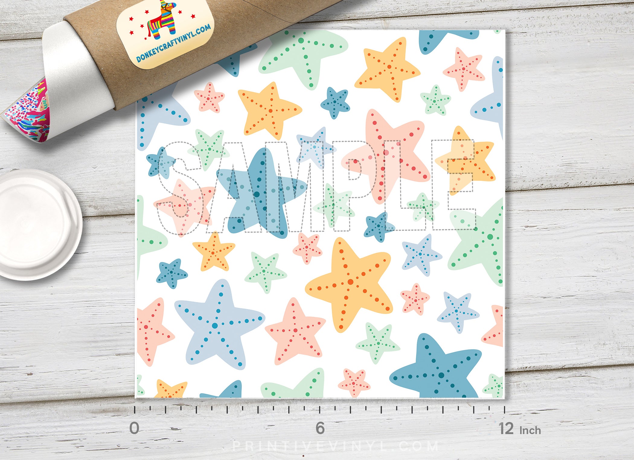 Boho Pastel Rainbow Adhesive Vinyl 1451 - Donkey Craft Vinyl