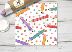 Back to School Pencils Patterned HTV 1624