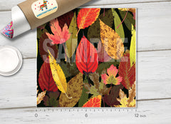 Autumn Fallen Leaves Patterned Adhesive Vinyl 717