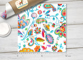 Watercolor Floral Paisley Adhesive Vinyl 1537