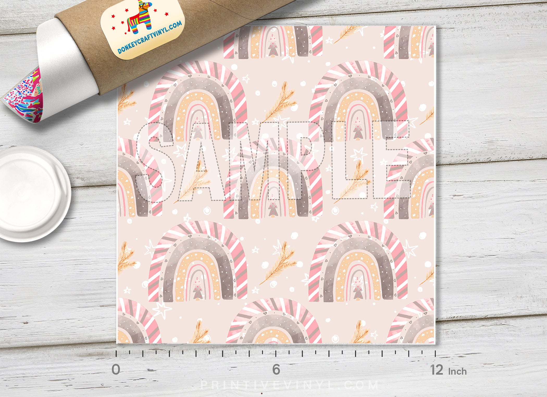 Christmas Patterned Adhesive Vinyl X121 - Donkey Craft Vinyl