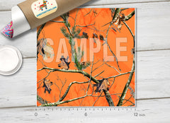 Orange Hunting Camo Adhesive Vinyl 1401 - Donkey Craft Vinyl