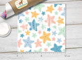 Cute Pastel Starfish Patterned HTV 1452 - Donkey Craft Vinyl