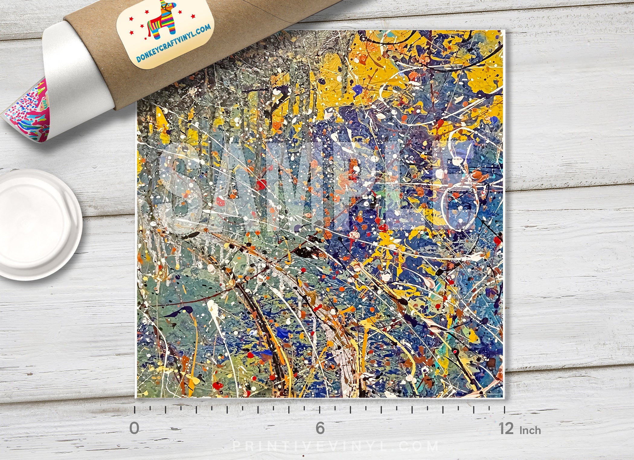Abstract Paint Splatter Adhesive Vinyl 1363 - Donkey Craft Vinyl