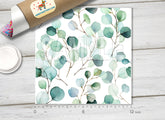 Watercolor Eucalyptus Botanical Adhesive Vinyl 1477 - Donkey Craft Vinyl