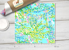 Lilly Inspired Flower in pond Pattern Adhesive Vinyl L043