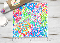 Lilly Inspired Corals Pattern Adhesive Vinyl L023