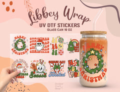 Retro Christmas UV DTF, Ready to Transfer, UV DTF Sticker UV027