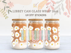 Teacher Daisy UV DTF Wrap for 16oz Libbey Glass UV130