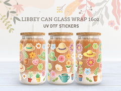 Garden Flowers UV DTF Libbey Glass Wrap | 16oz Cup Sticker UV041