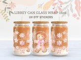 Gingerbread Man UV DTF Wrap | 16oz Libbey Glass Can Sticker UV066