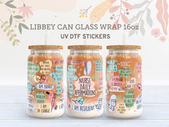 Nurse Daily Affirmations UV DTF Wrap | 16oz Libbey Glass Sticker UV088