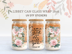 Come Near to God UV DTF Wrap for 16oz Libbey Glass UV110