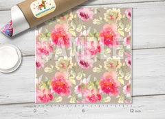 Peony Flowers Patterned HTV 077