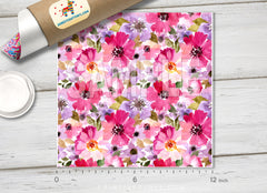 Watercolor Flower Patterned HTV 038