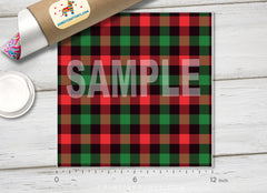 Christmas Plaid Patterned Adhesive Vinyl X025