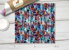Watercolor Feather Patterned Adhesive Vinyl 716