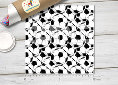 Black and White Soccer Ball Adhesive Vinyl 1419 - Donkey Craft Vinyl