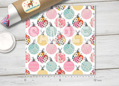 Xmas Tree Ball Ornaments Patterned Adhesive Vinyl X006