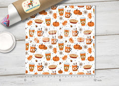 Spice Pumpkin Latte Patterned Adhesive Vinyl H046