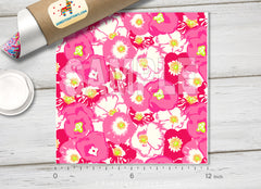 Lilly Inspired Cherry Begonias Pattern Adhesive Vinyl L039