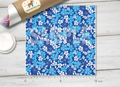 Blue Hawaiian Hibiscus Patterned Adhesive Vinyl 934