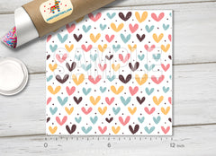 Pastel Hearts Pattern Adhesive Vinyl 1438 - Donkey Craft Vinyl