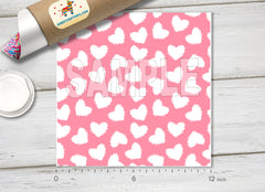 Pink Fur Heart Adhesive Vinyl 1257