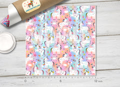 Magical Pastel Unicorn Print Adhesive Vinyl 1521