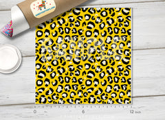 Yellow Leopard Patterned Adhesive Vinyl 835
